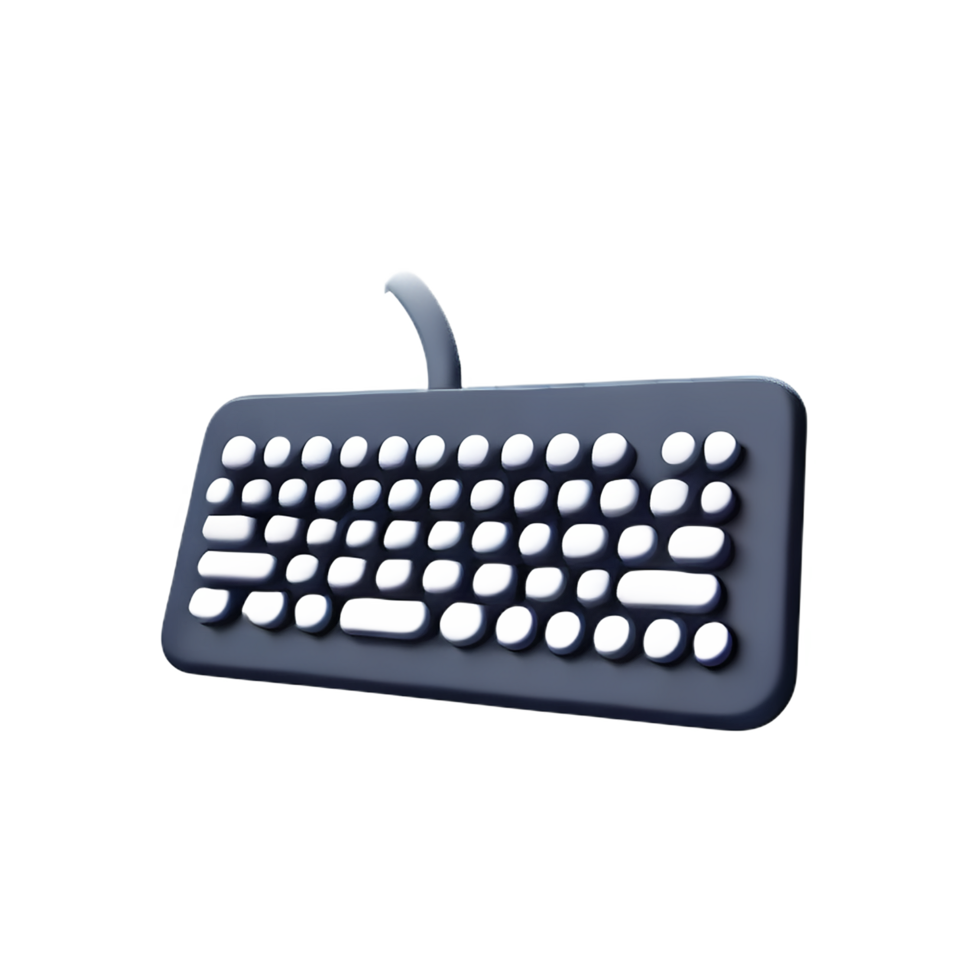 keyboard 3d rendering icon illustration png