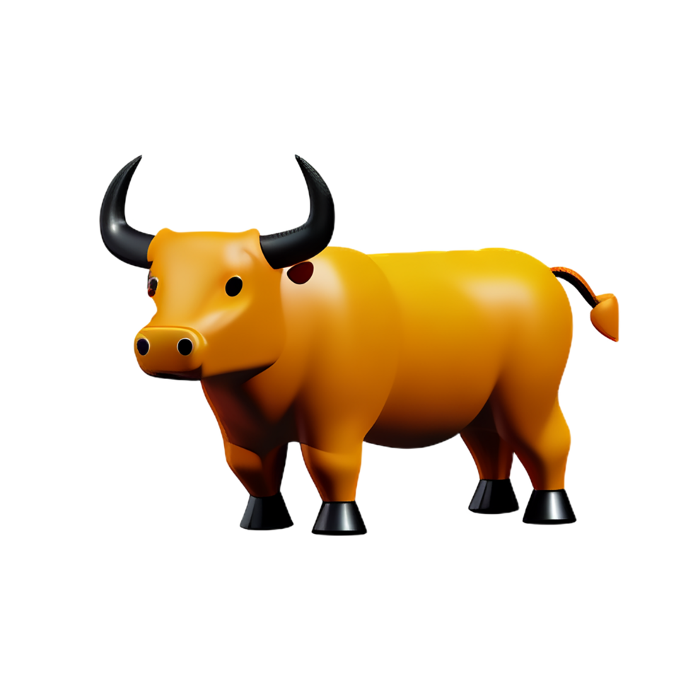 bull 3d rendering icon illustration png