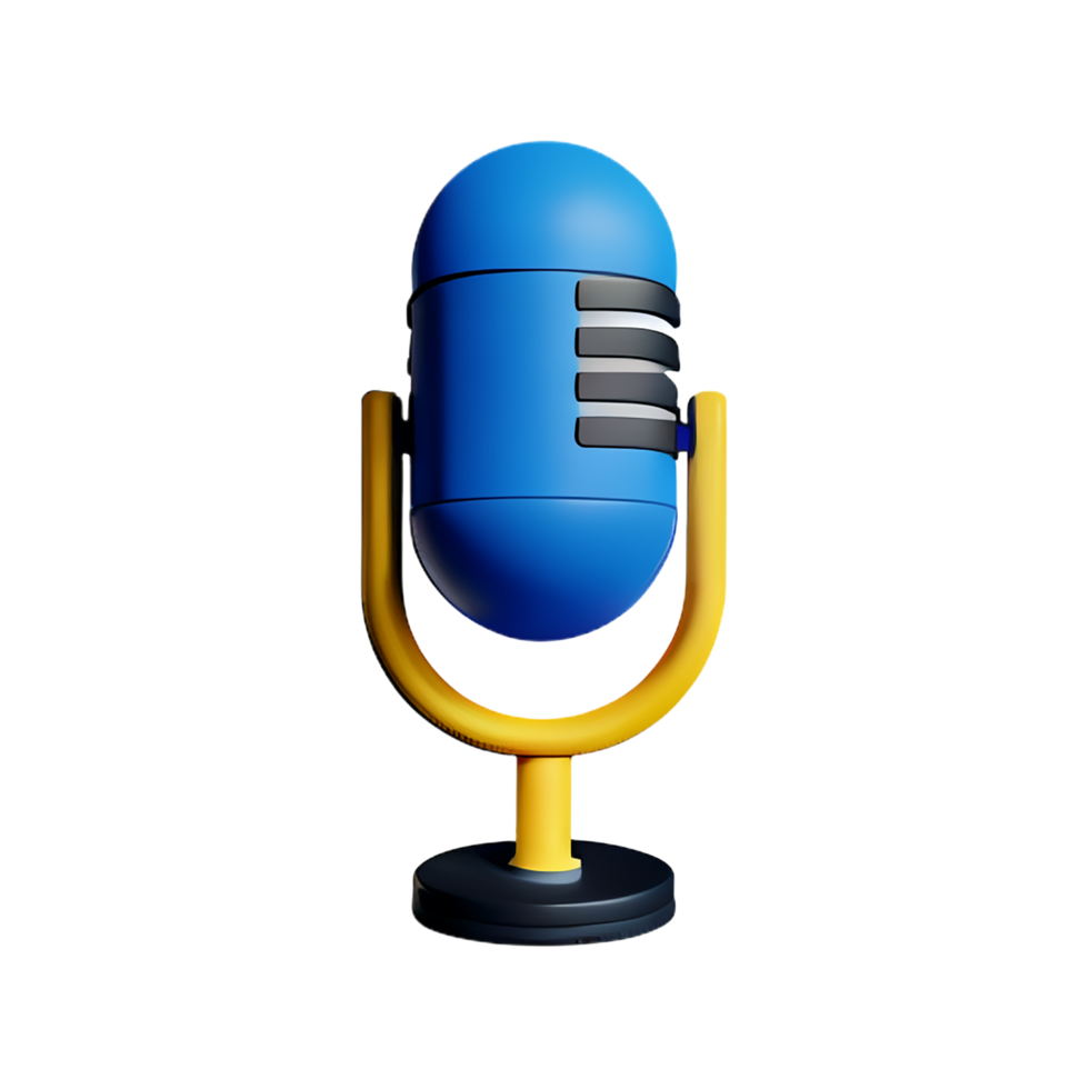 mic 3d rendering icon illustration png