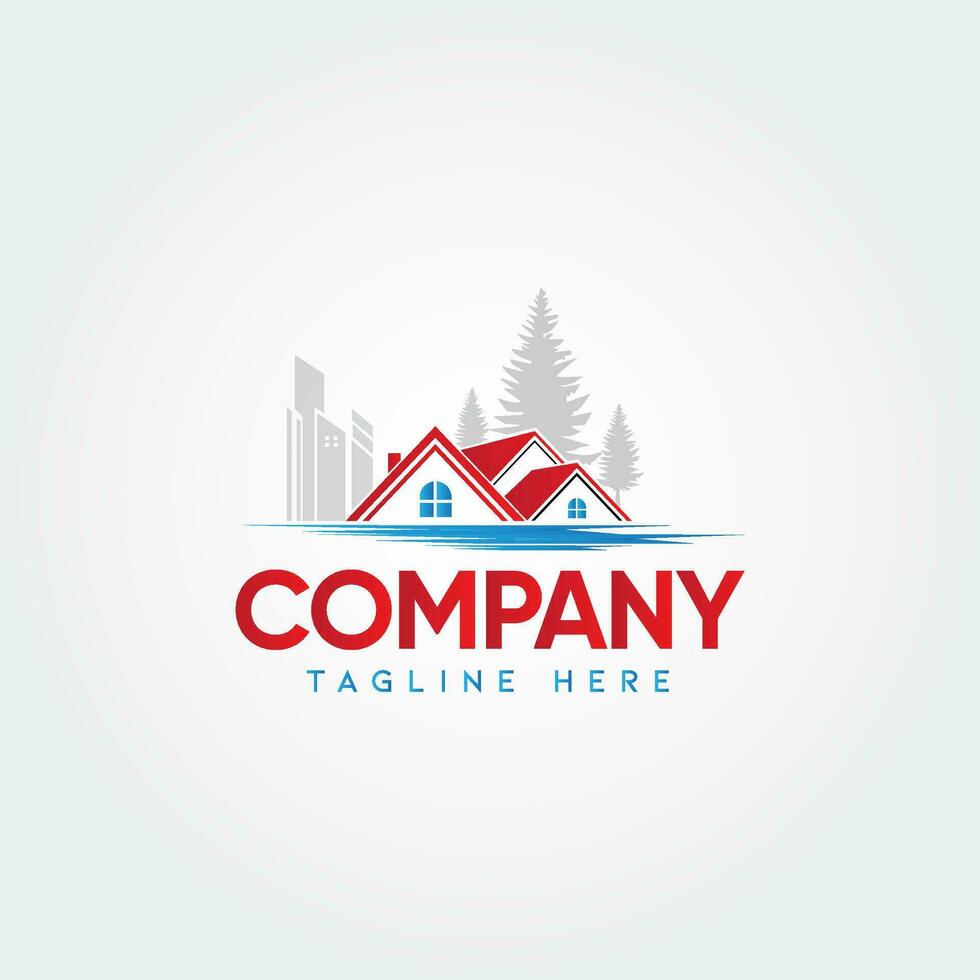 real bienes, casa, construcción vector logo