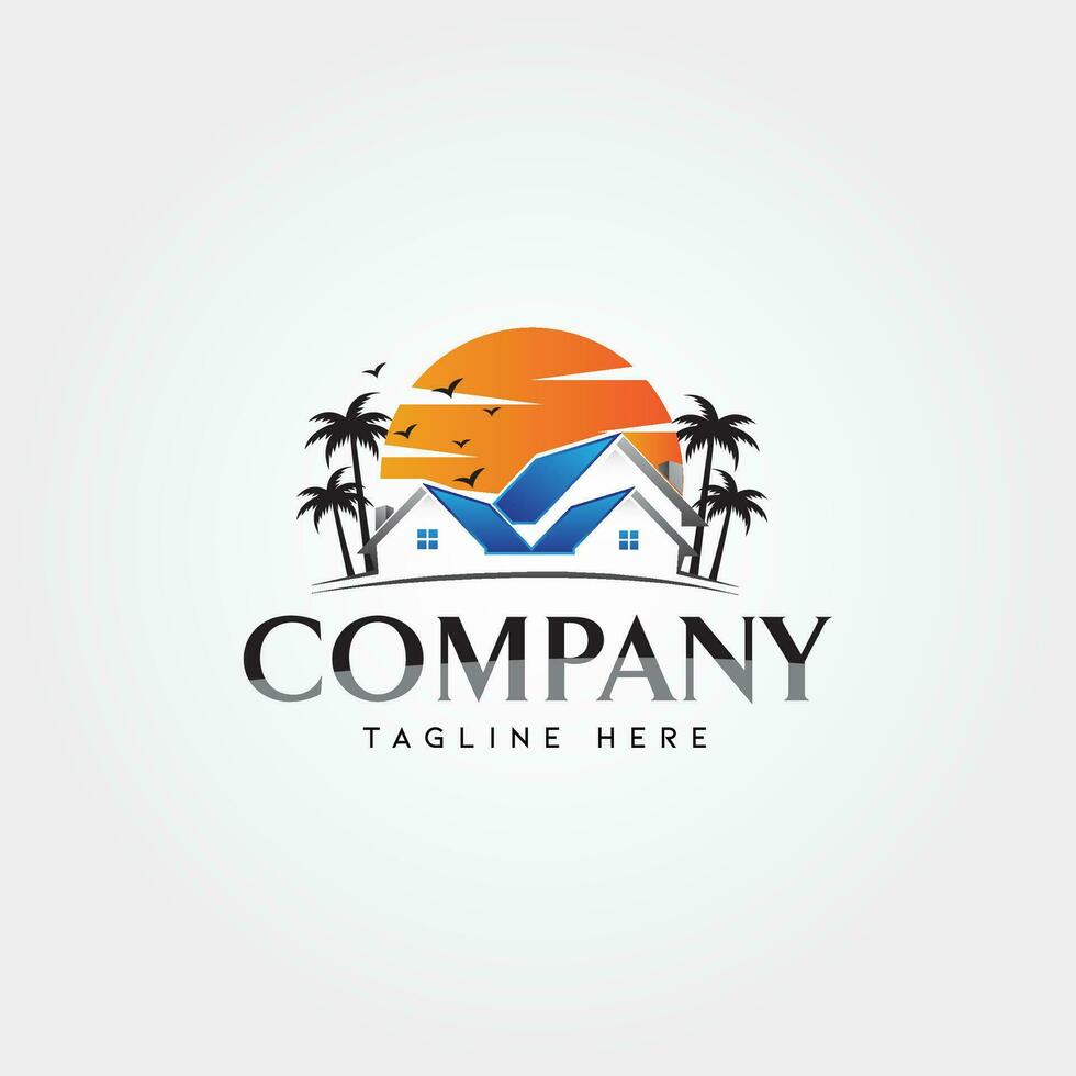 Real Estate, house, Construction Vector Logo