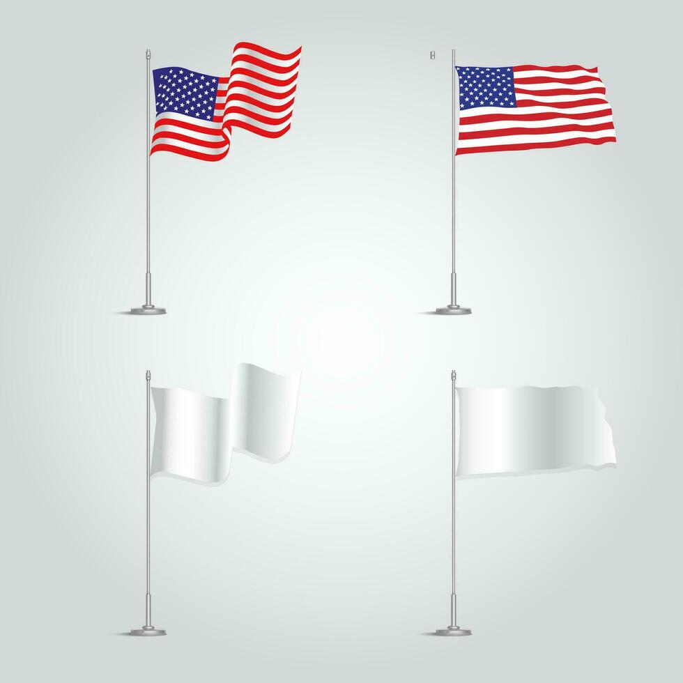 realista americano bandera vector diseño