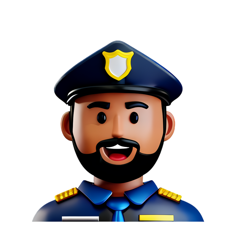 Polizei Gesicht 3d Rendern Symbol Illustration png