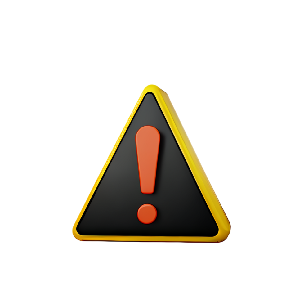 warning 3d rendering icon illustration png