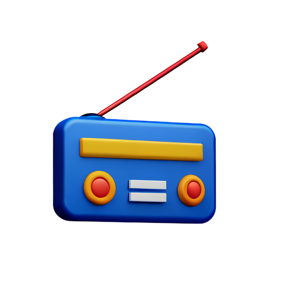radio 3d rendering icon illustration png