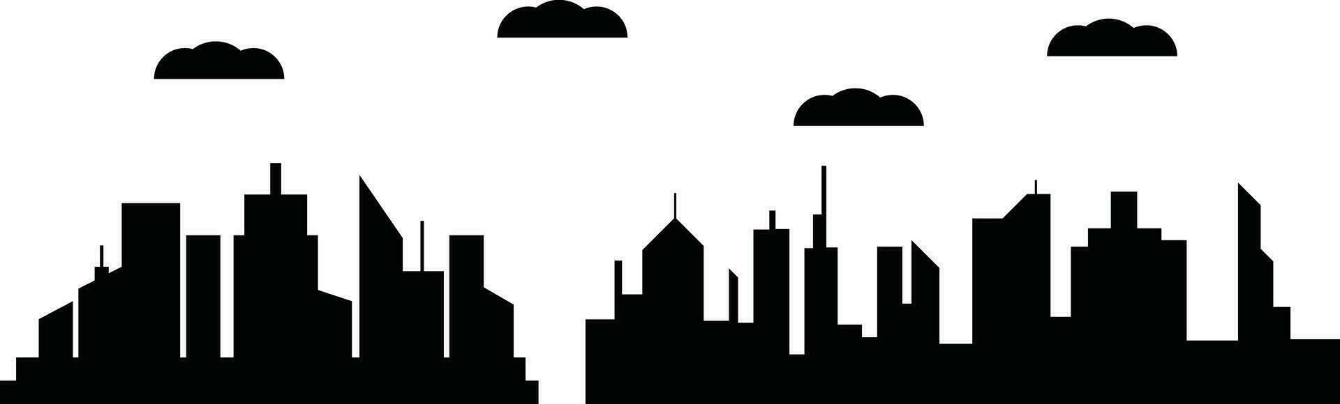 Skyline silhouette. Cityscape silhouette collection vector
