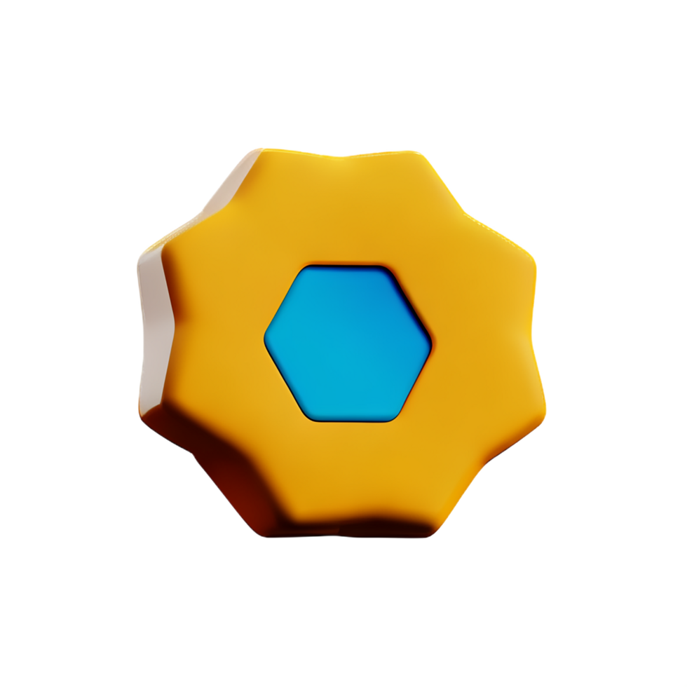 hexagon 3d rendering icon illustration png