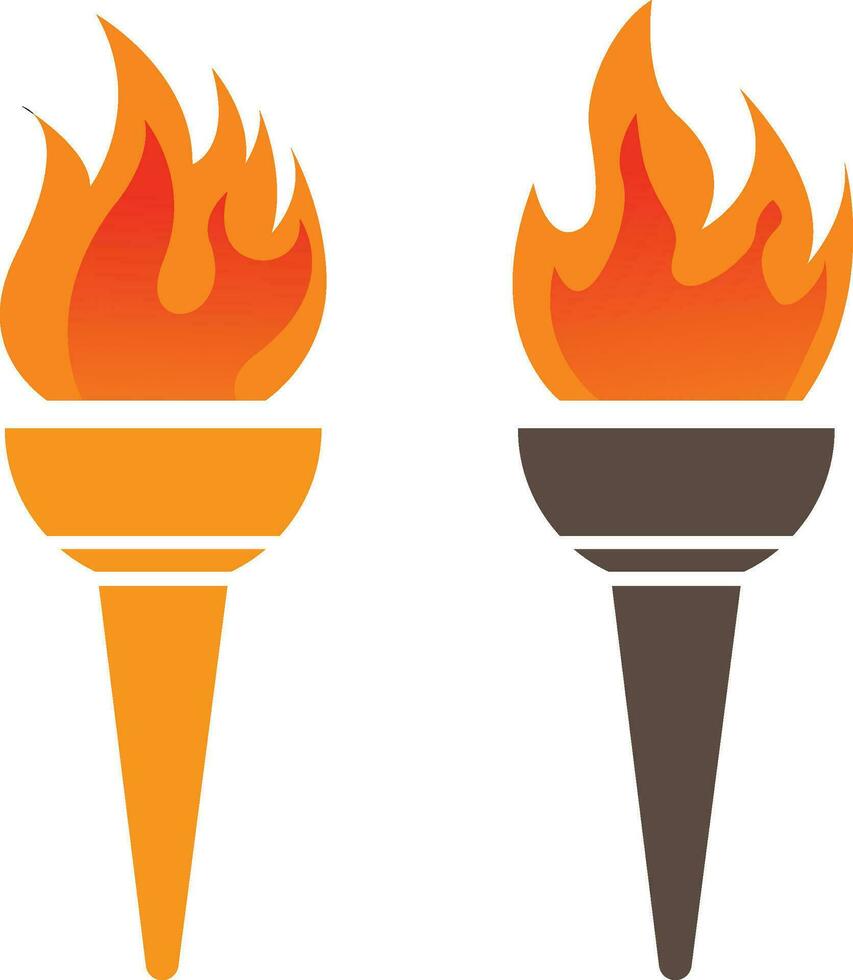 Olympic Torch symbol set vector