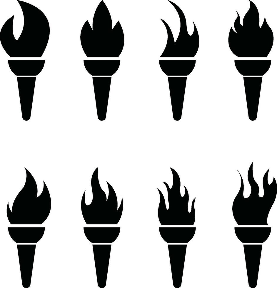 Olympic Torch symbol set vector