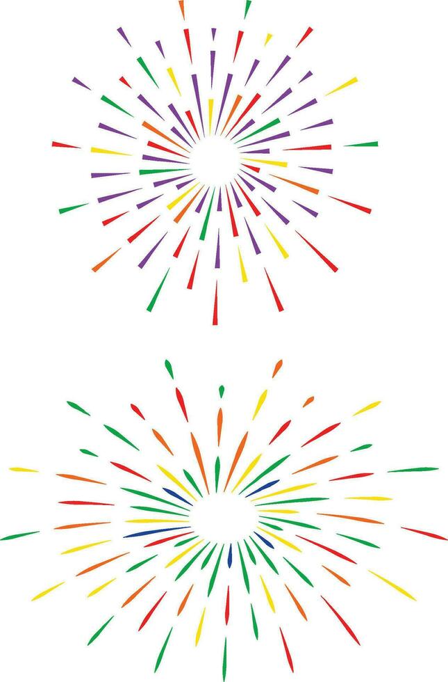 Fireworks on the white background vector