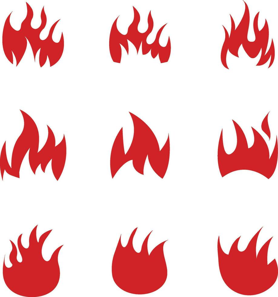 Set of fire icons vector