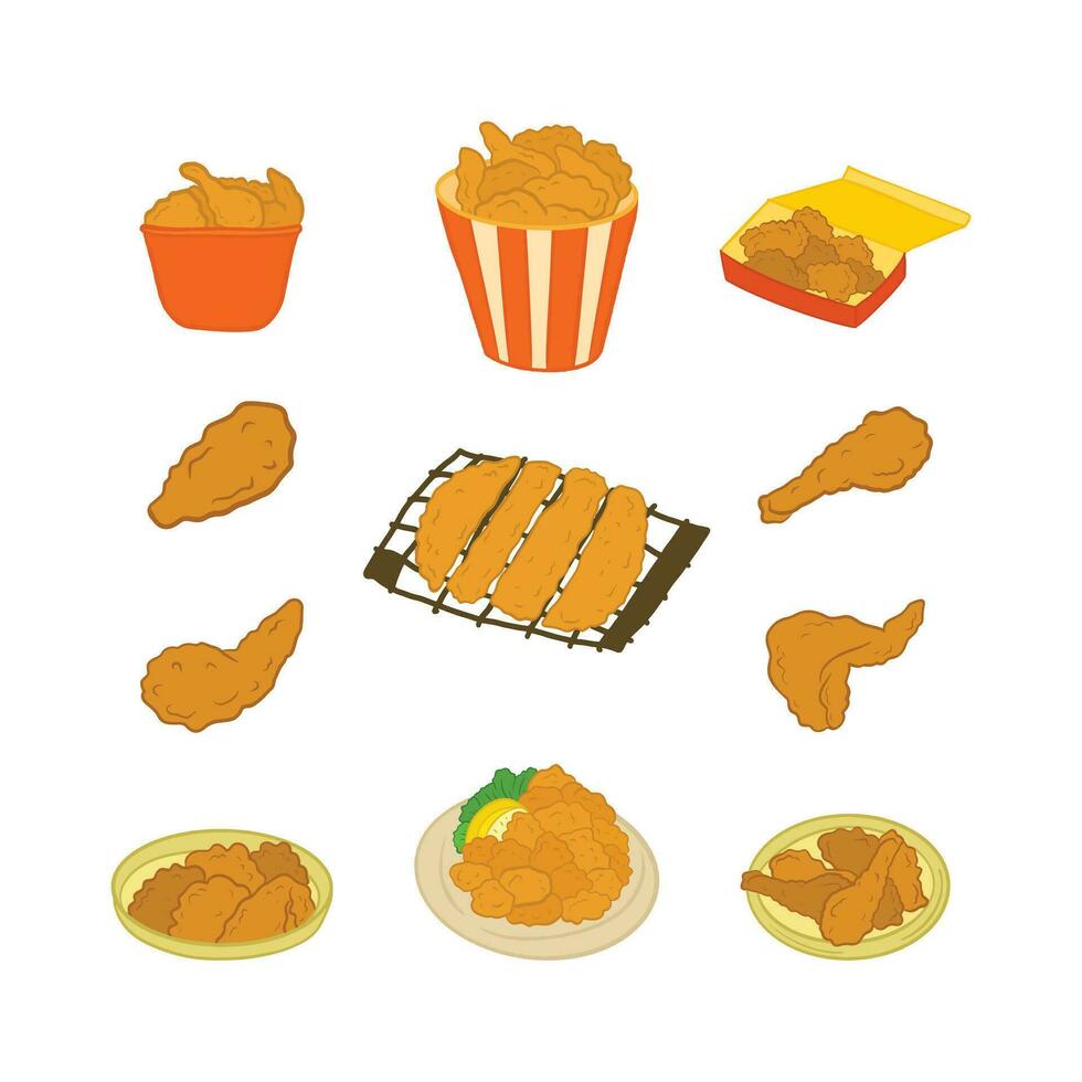 Fried Chicken Food Icon Illustration vector