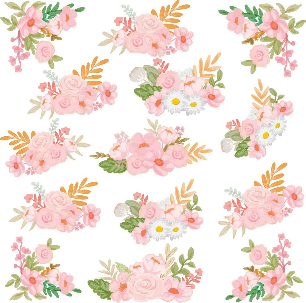 Beautiful watercolor Flower on white background vector