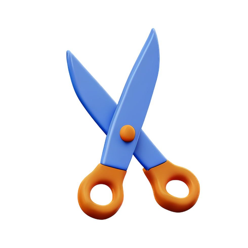 scissors 3d rendering icon illustration png