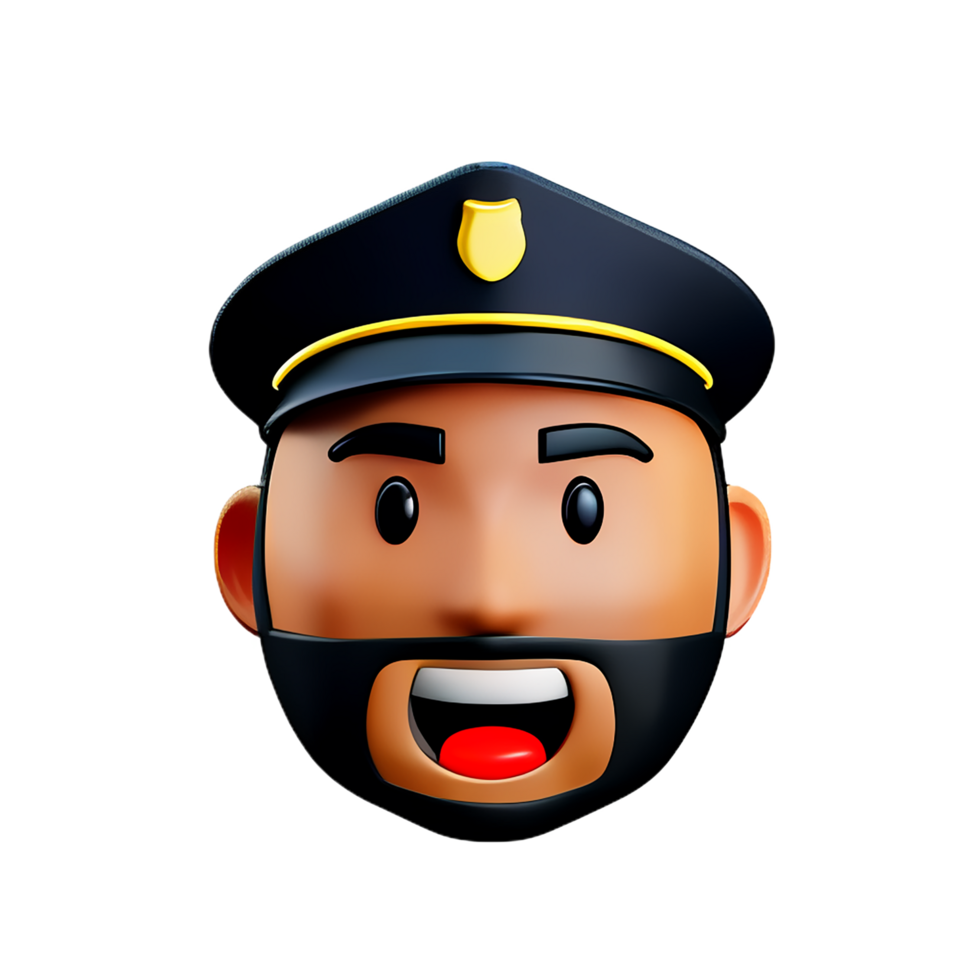 Polizei Gesicht 3d Rendern Symbol Illustration png