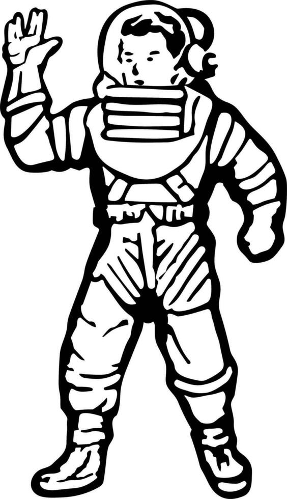 creativo astronout ilustración logo vector. vector