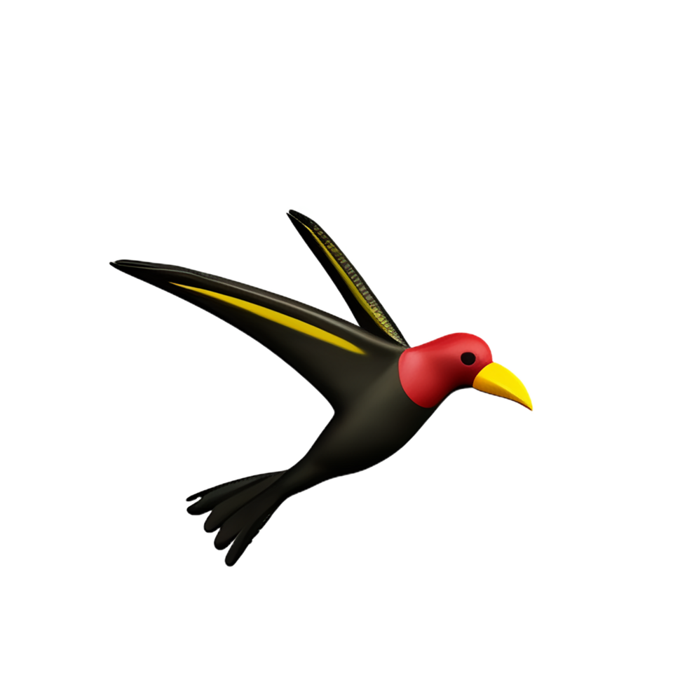 birds flying 3d rendering icon illustration png
