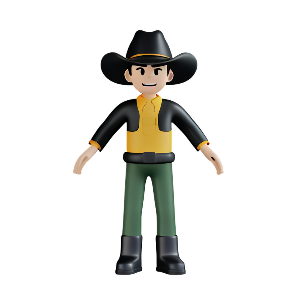 cowboy 3d rendering icon illustration png