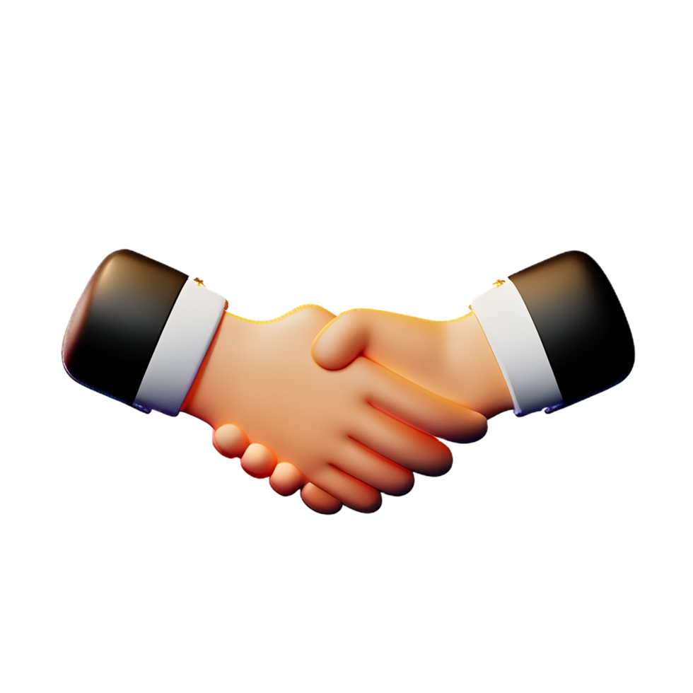 handshake 3d rendering icon illustration png