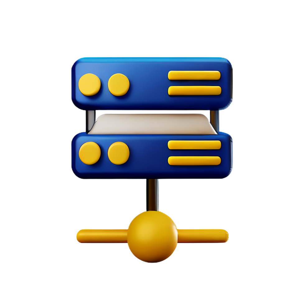 server 3d rendering icon illustration png