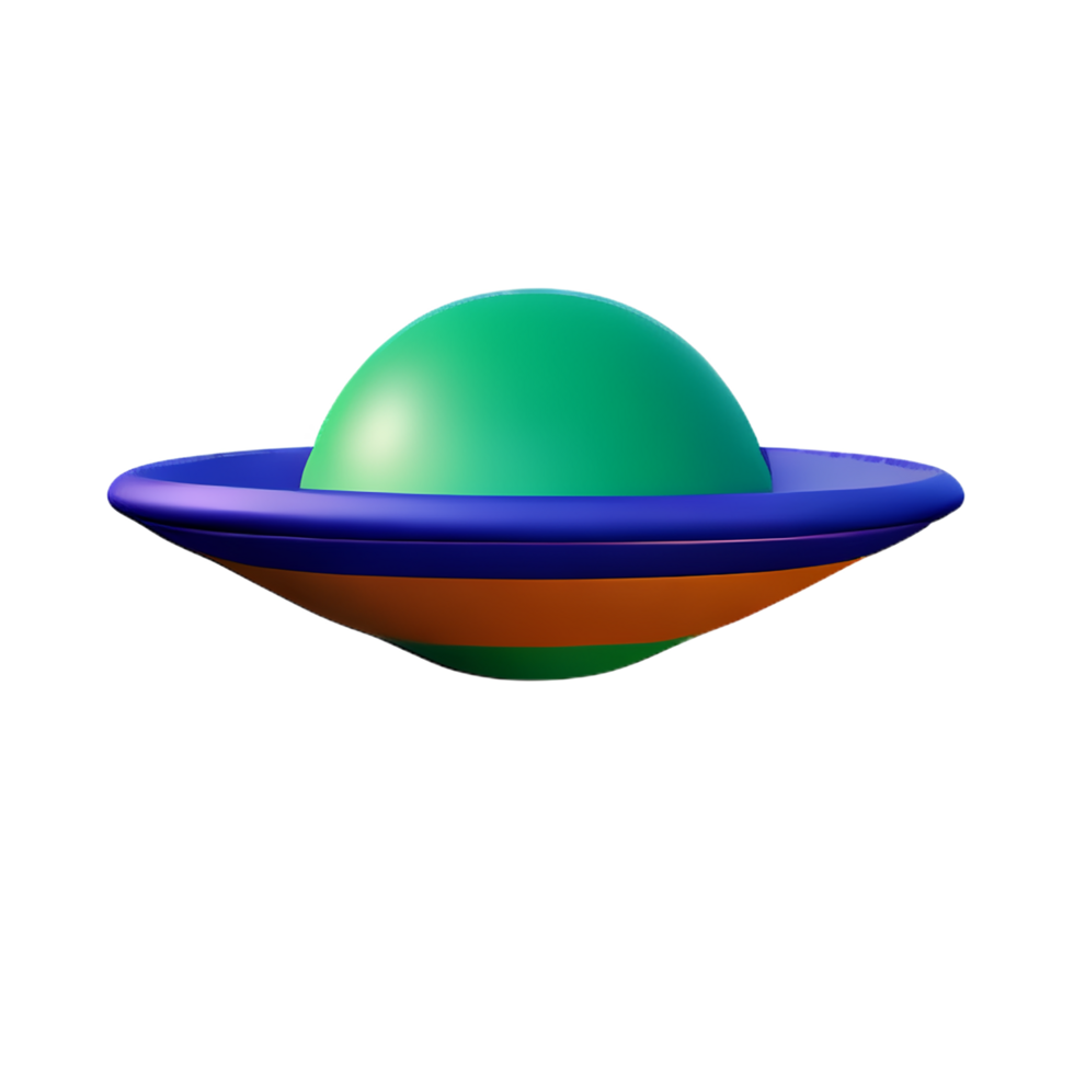 ufo 3d rendering icon illustration png