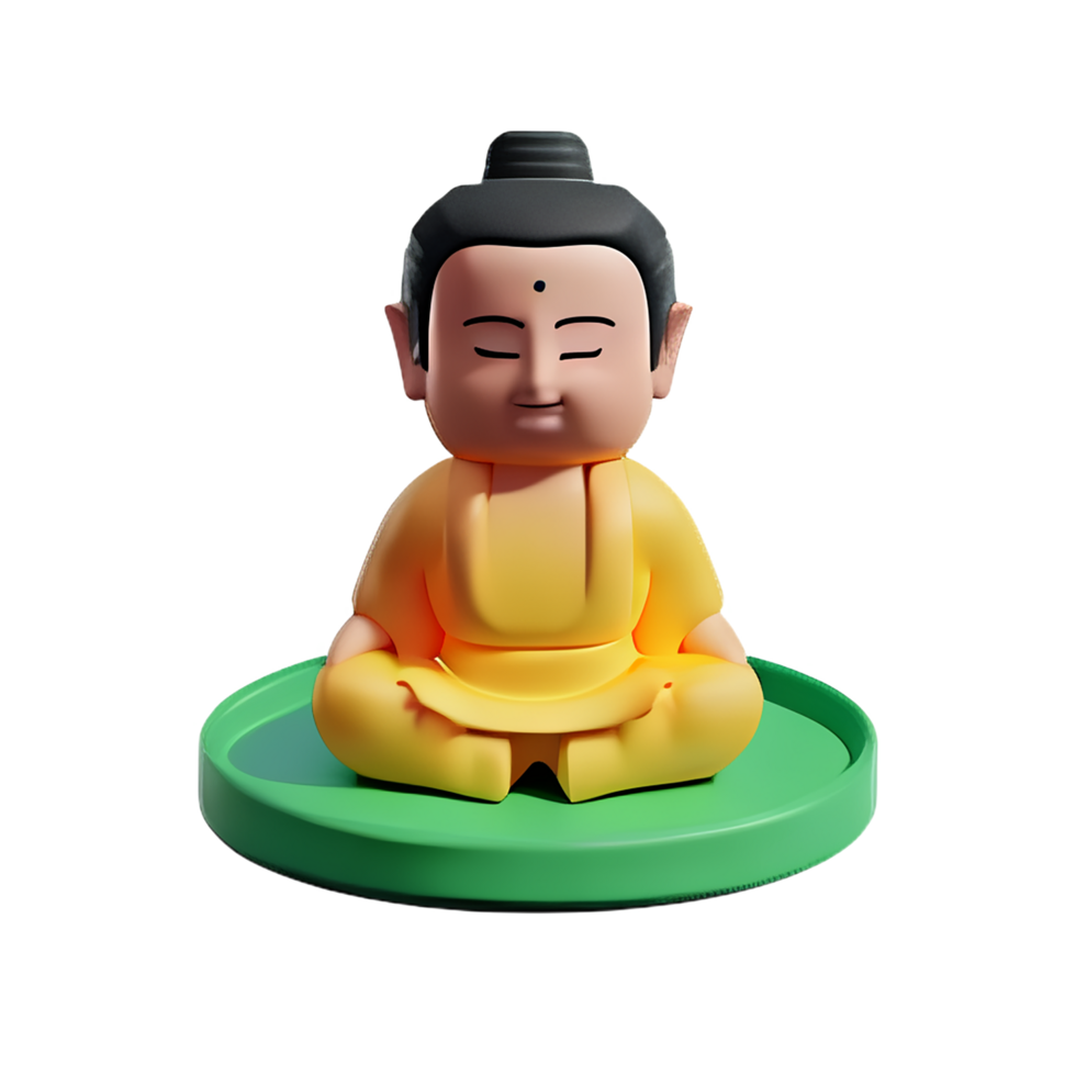 buddha 3d rendering icon illustration png