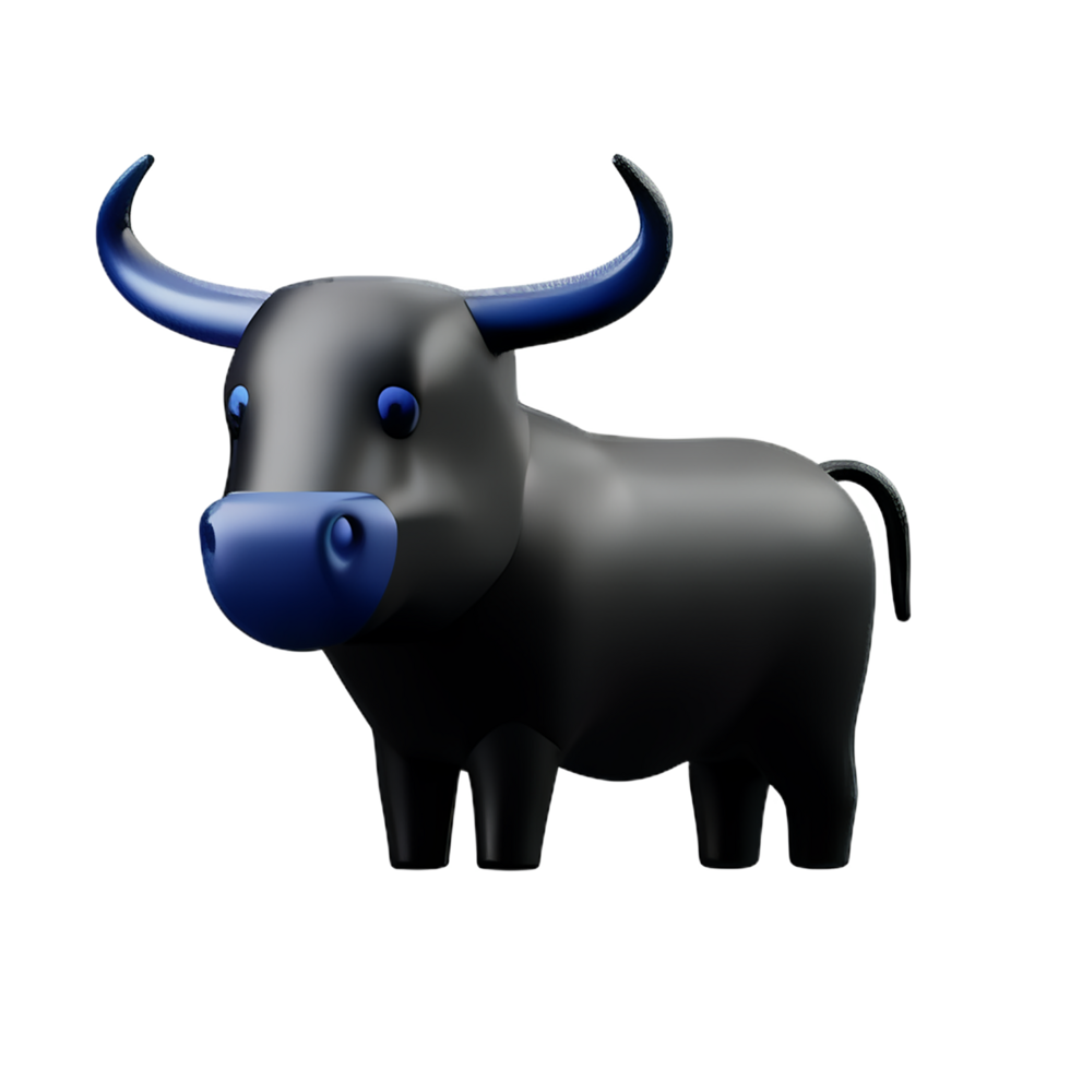 bull 3d rendering icon illustration png