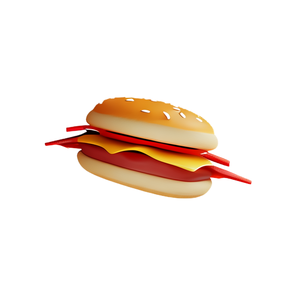 hamburguesa 3d representación icono ilustración png