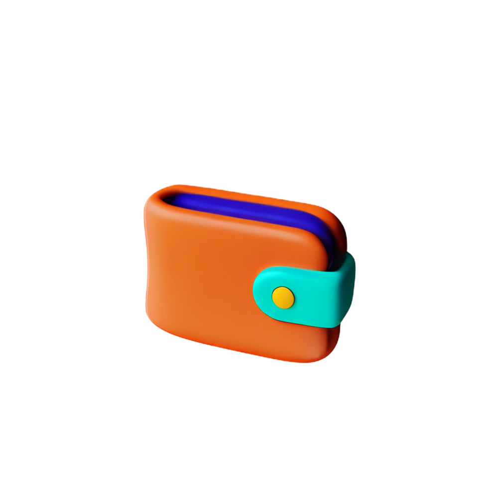 wallet 3d rendering icon illustration png
