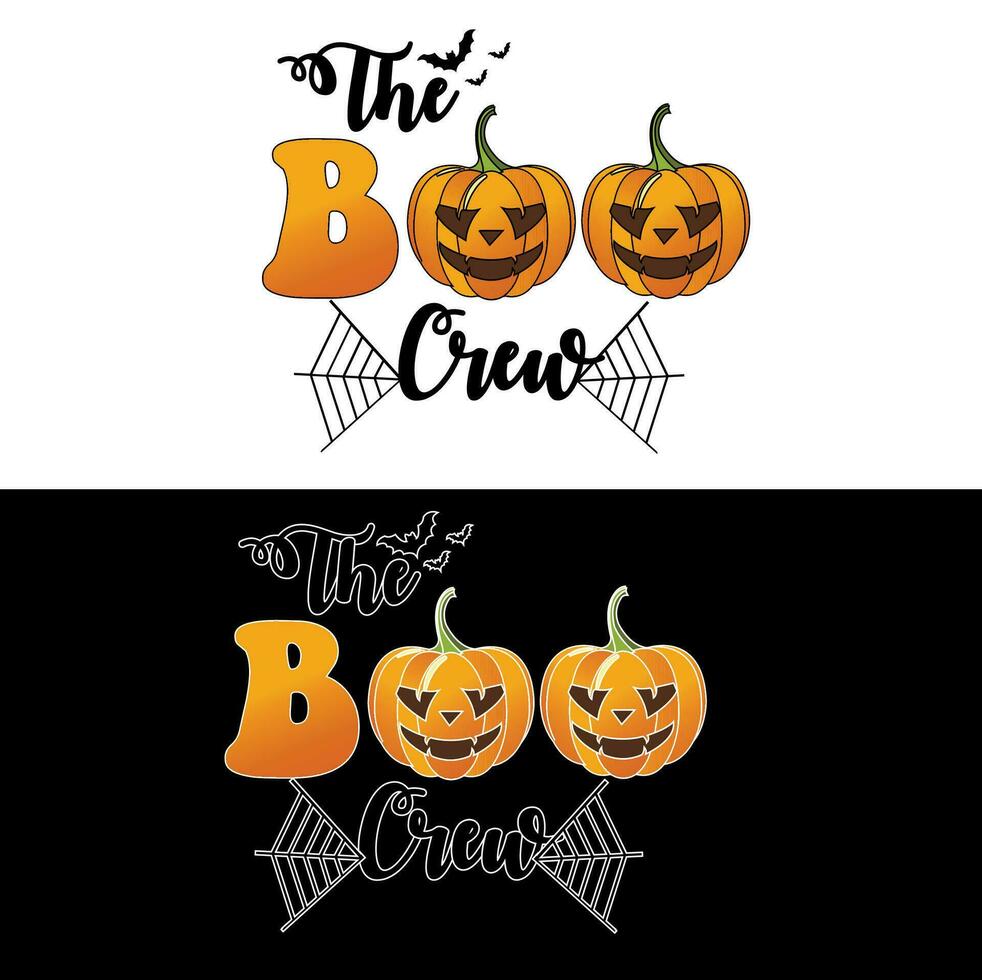 The boo crew. Halloween T-shirt Design. vector