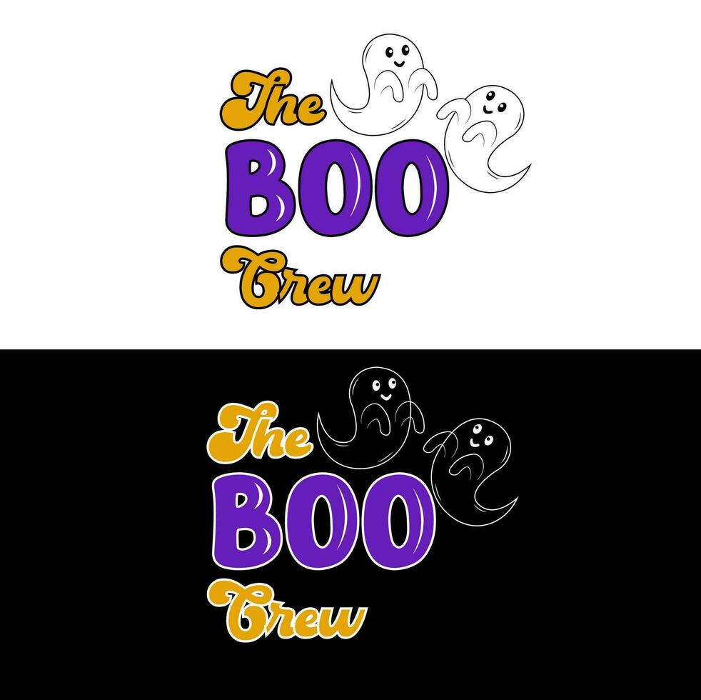 The boo crew. Halloween T-shirt Design. vector