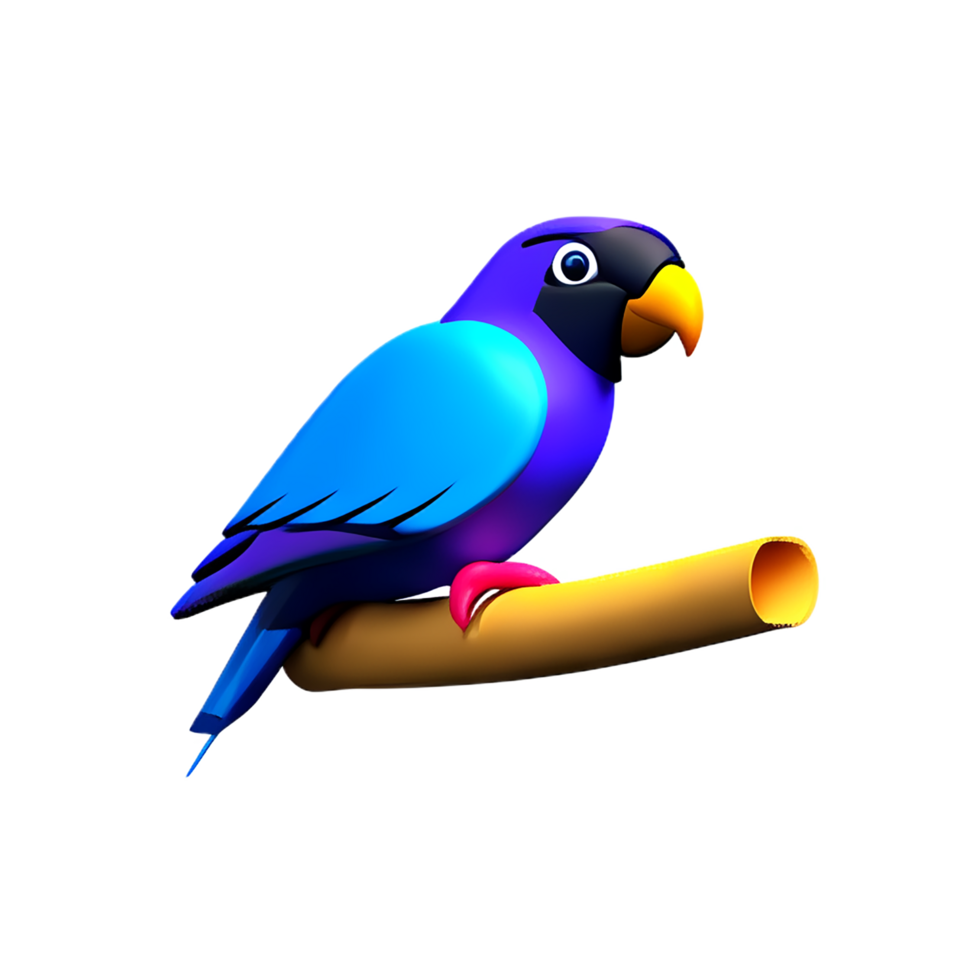 parrot 3d rendering icon illustration png