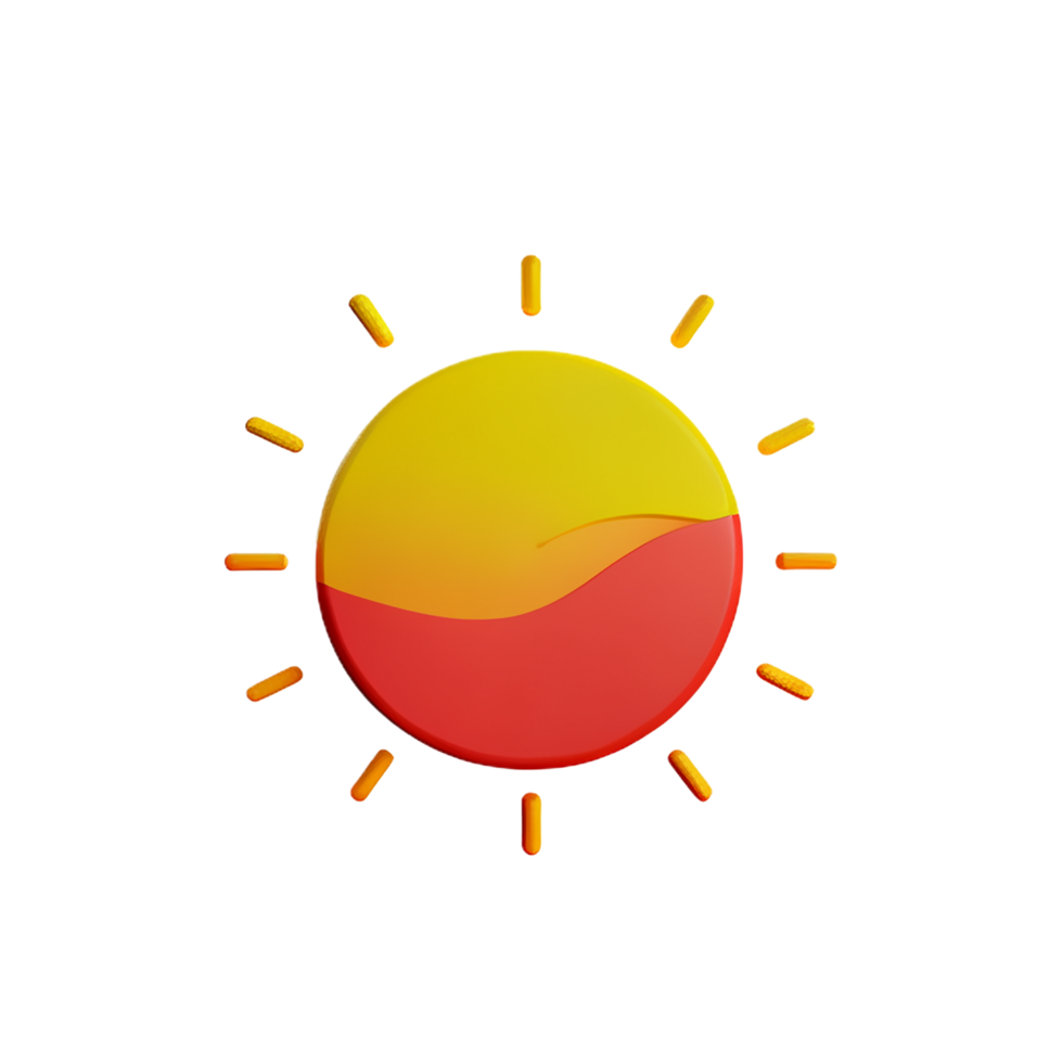 sunset 3d rendering icon illustration png