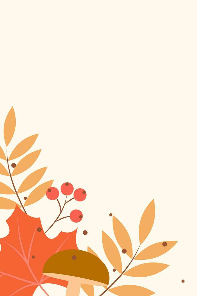 Background with autumn leaves Colorful autumn banner with fallen leaves and yellowed foliage. Template for event invitation, product catalog, advertising. vector