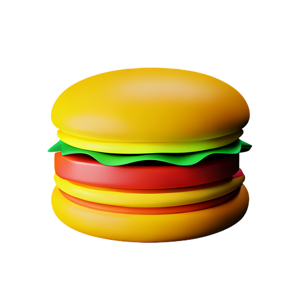 hamburger 3d rendering icon illustration png