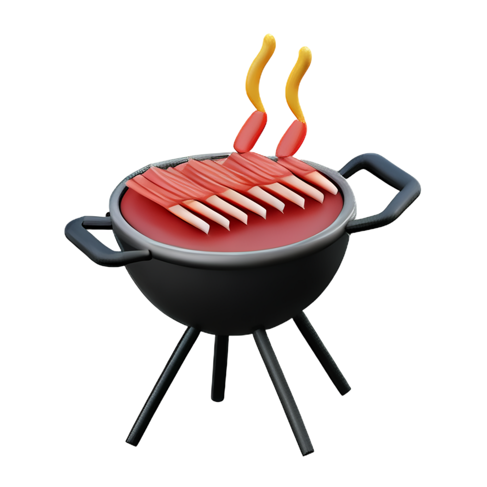 barbacoa 3d representación icono ilustración png