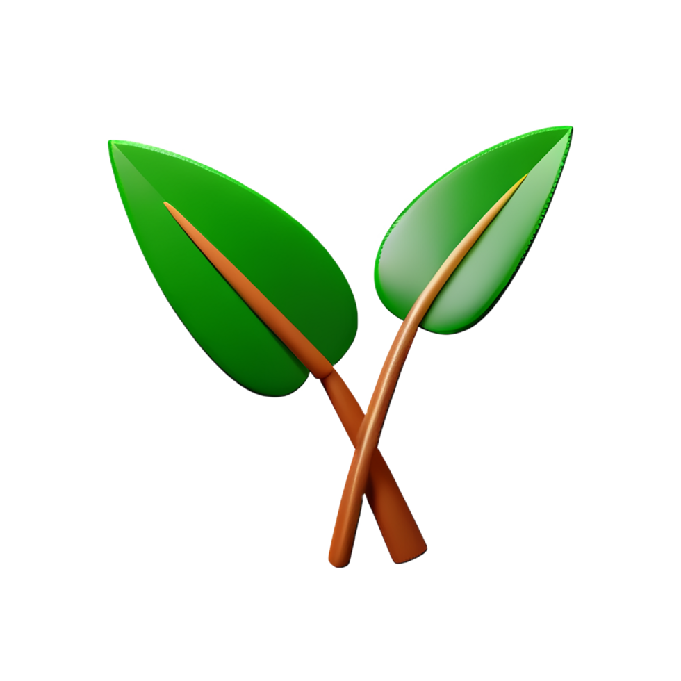 palm leaf 3d rendering icon illustration png