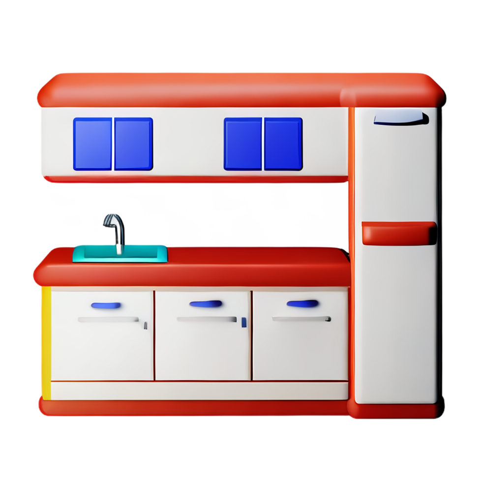 kitchen 3d rendering icon illustration png