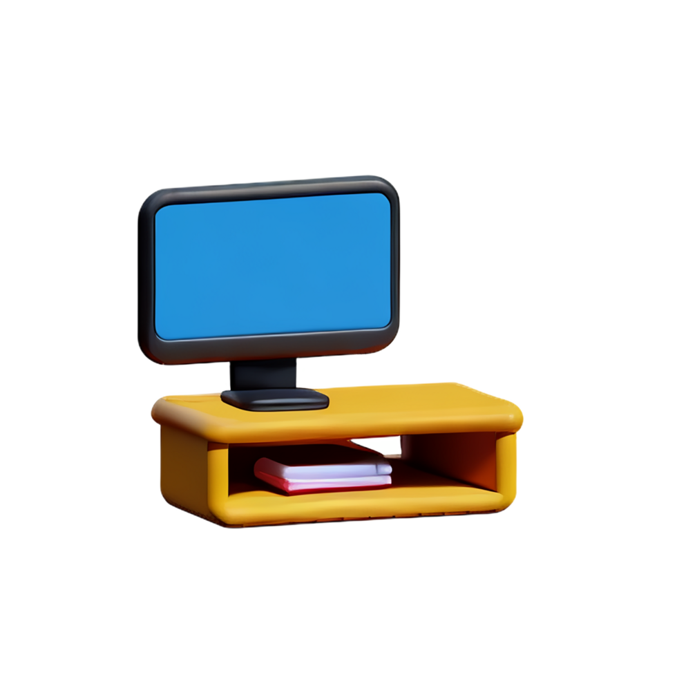 desk 3d rendering icon illustration png