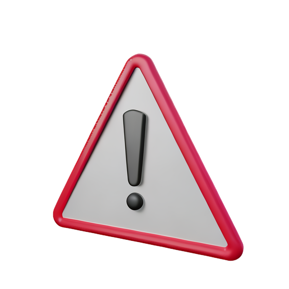 warning 3d rendering icon illustration png
