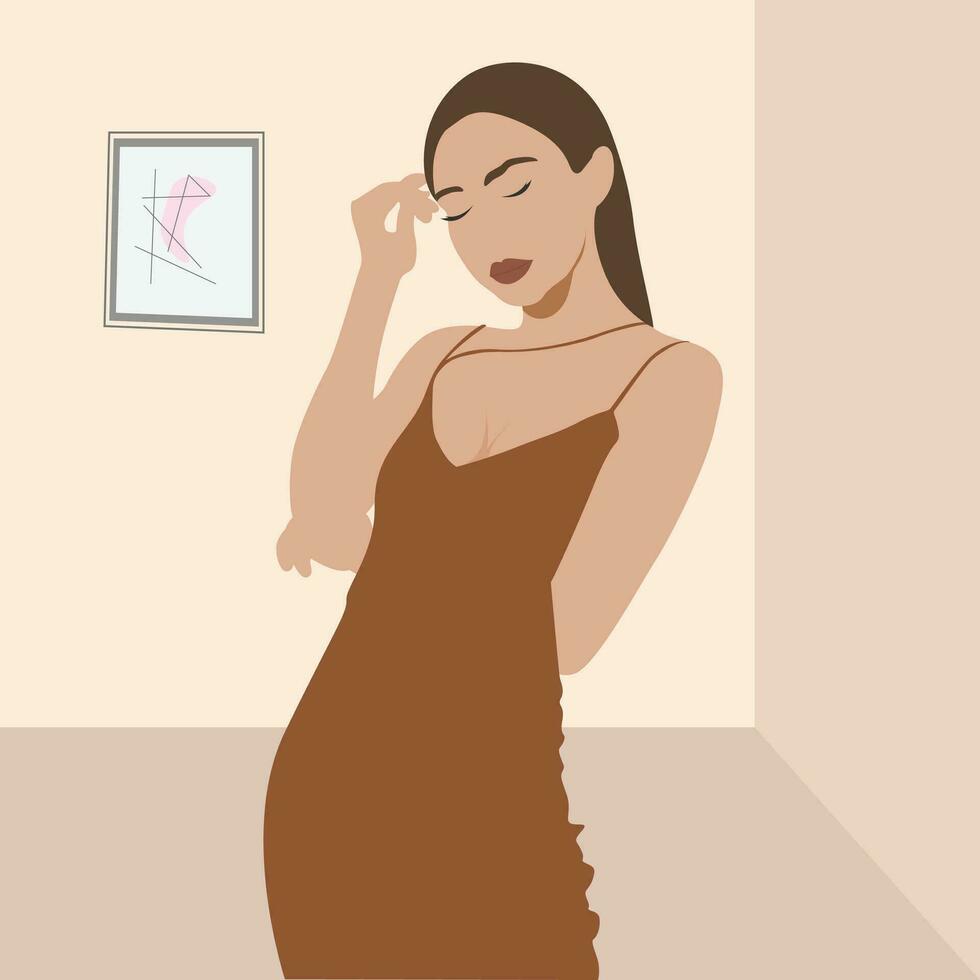 Aesthetic Women Fashion Illustration with Stylish Look vector