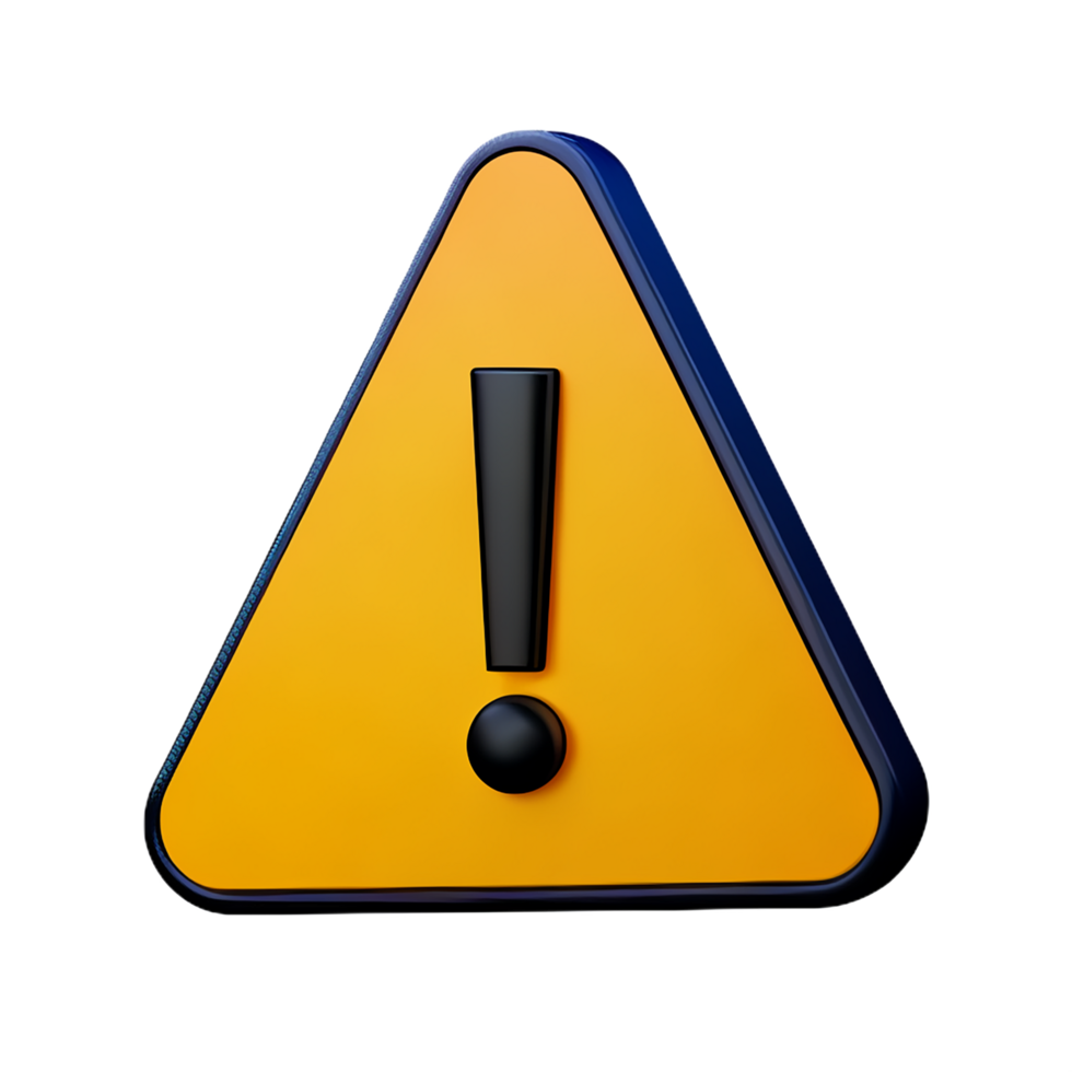 warning 3d rendering icon illustration png