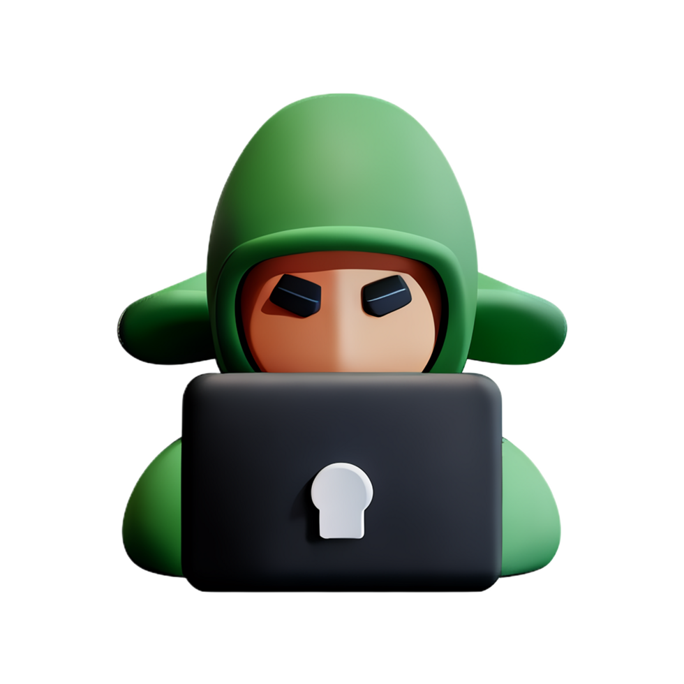hacker 3d rendering icon illustration png
