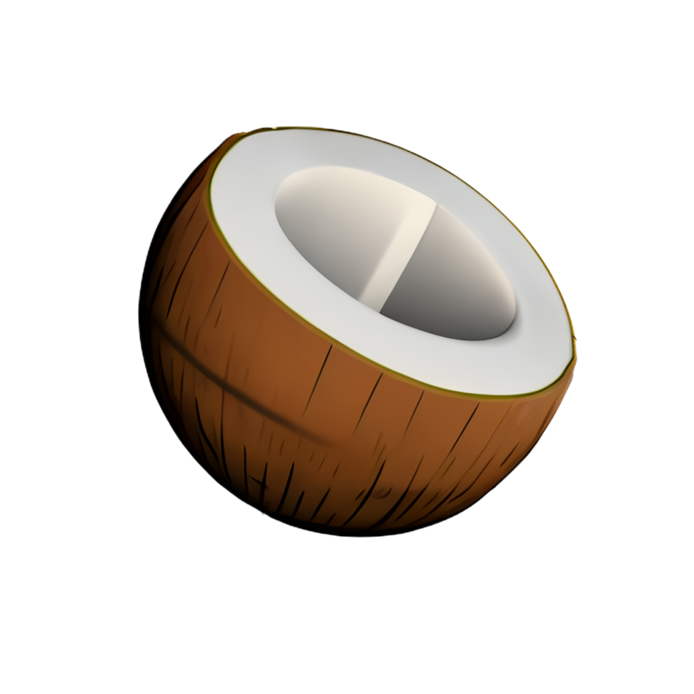 coconut 3d rendering icon illustration png