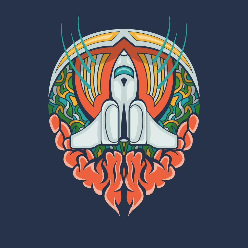 abstract rocket cartoon vector illustration