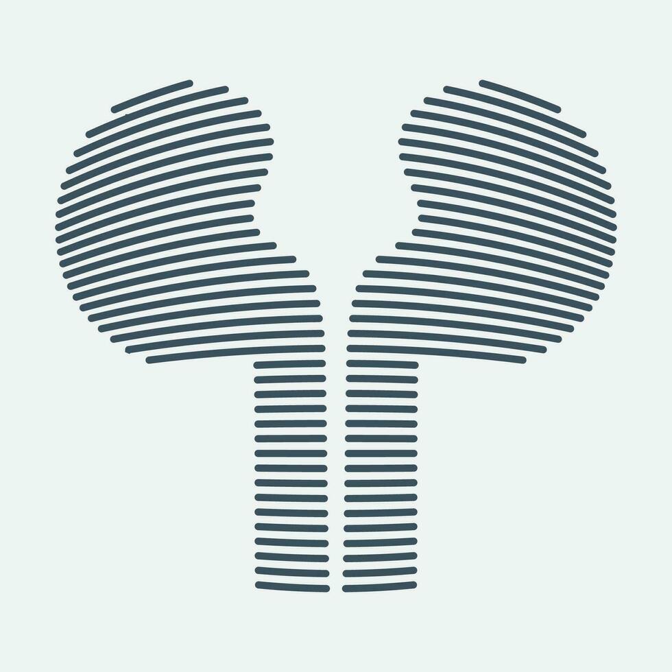 Line shape kidney logo vector
