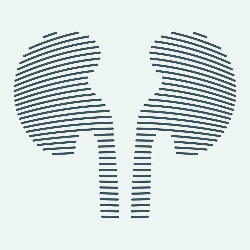 Line shape kidney logo vector