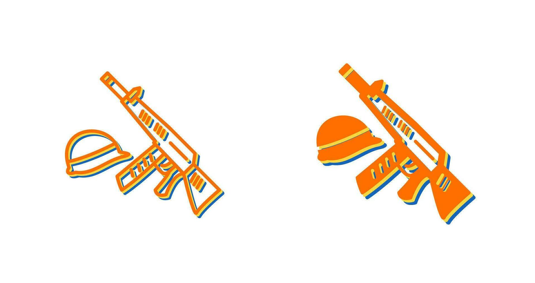 Gun and Helmet Vector Icon