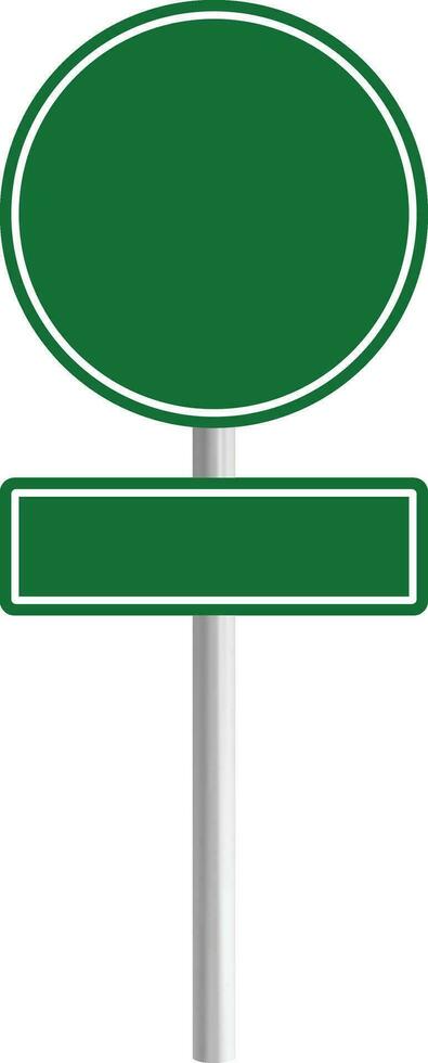 Road green traffic sign board. Blank board with place for text. Danger blank warning empty signs. Traffic sign board mockup. Transportation guidance board. advertising Bord vector