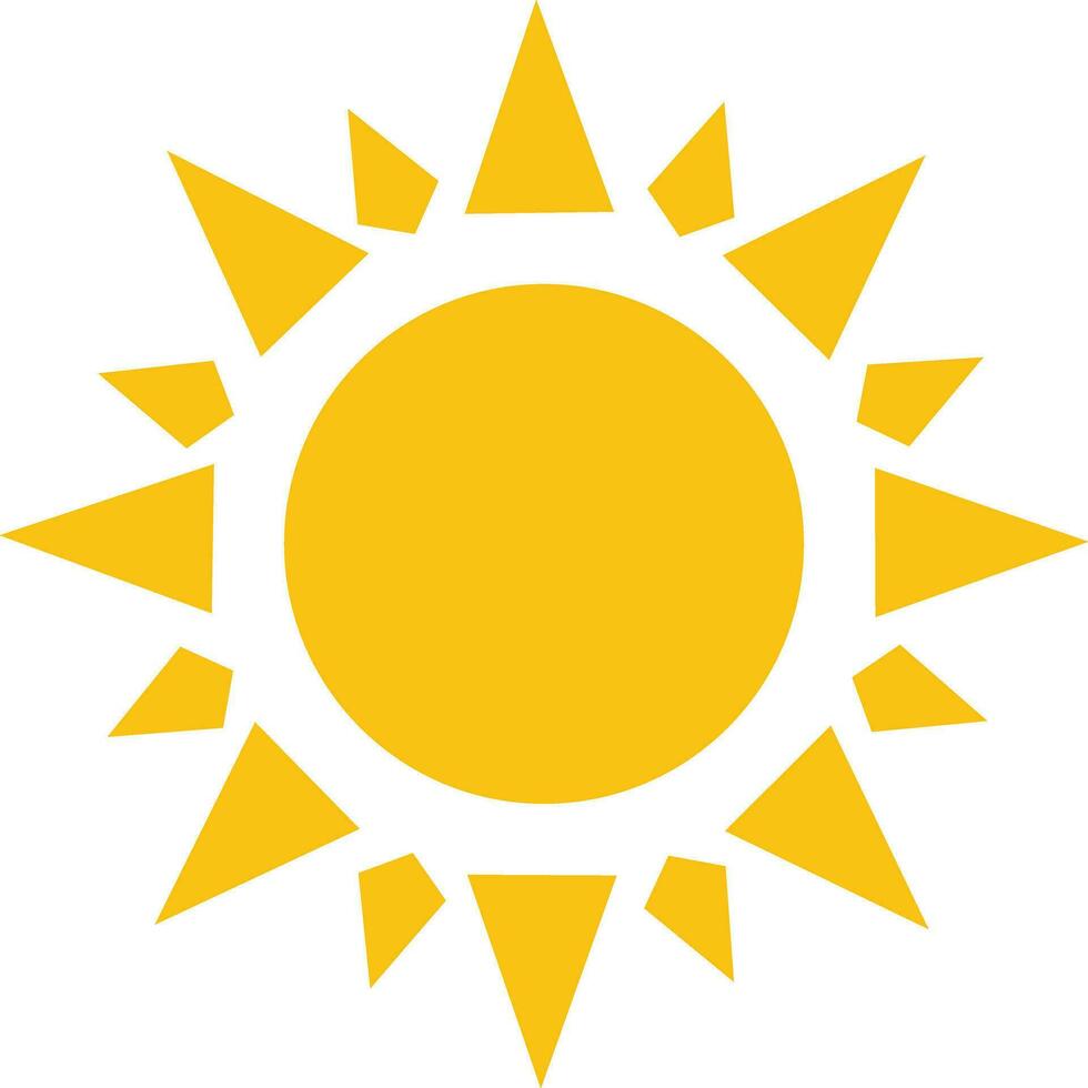 Dom vector icono amarillo. Dom brillar rayo. Brillo Solar y luz de sol signo. puesta de sol icono. resumen Arte.